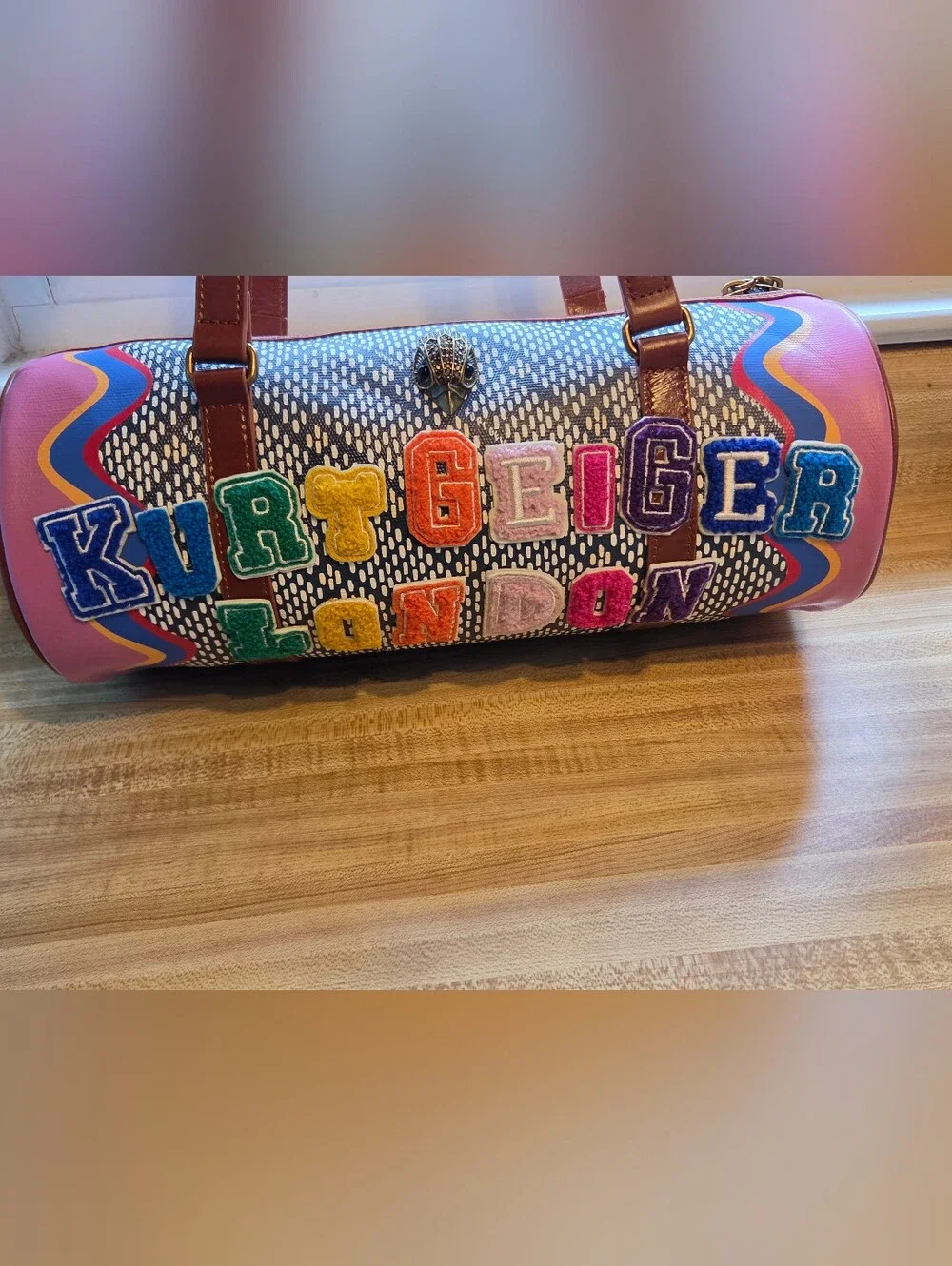 Kurt Geiger NWT Current Season Varsity Barrel Bag W/Dustbag